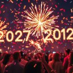 Szilveszteri ünneplés csillagszórókkal és konfettivel 2023