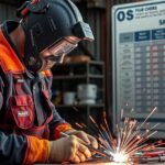 Hegesztőmérnök munka közben, hegesztési folyamat