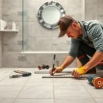 Hidegburkoló munkában egy modern fürdőszobában