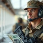 Hivatásos katona Magyarországon pénzügyi dokumentummal a kezében