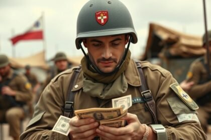 Idegenlégiós katona pénzt számol