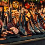 Füstölt húsok karácsonyi vásárlásra készleten a boltban.