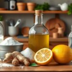 Házi gyömbérszörp elkészítéséhez szükséges hozzávalók: gyömbér, cukor, citrom, víz