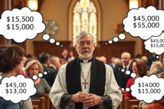 Lelkész pénzügyi helyzete különböző összegekkel a gyülekezetben
