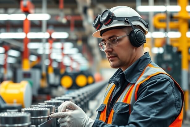 Minőségellenőr munka során, gyártósoron