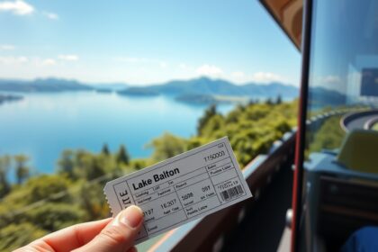 Vonatjegy a Balatonra gyönyörű kilátással a vízre