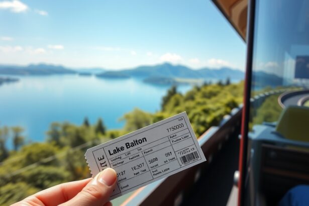 Vonatjegy a Balatonra gyönyörű kilátással a vízre