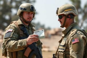 Önkéntes katonák a katonai szolgálat során.