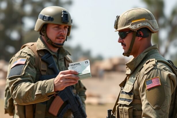 Önkéntes katonák a katonai szolgálat során.