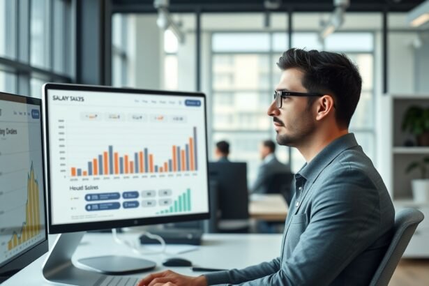 Osztályvezető munkahelyi környezetben adatokat elemezve