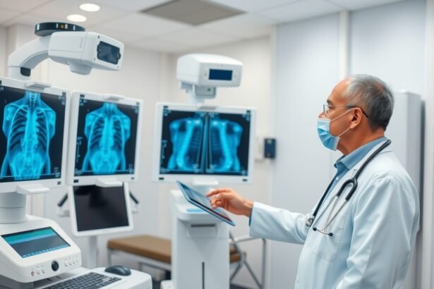 Radiológus egészségügyi szakember, röntgenfelvételek értékelése