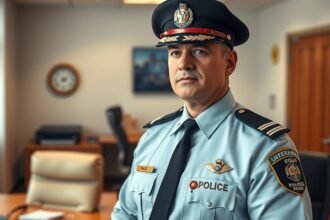 Rendőralezredes irodai portréja, rendvédelmi karrier