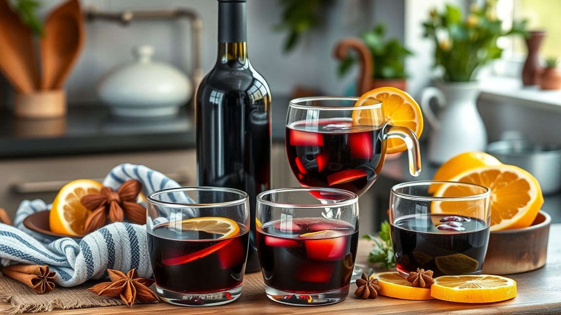 Forralt bor otthoni elkészítéshez, fűszerekkel és gyümölcsökkel