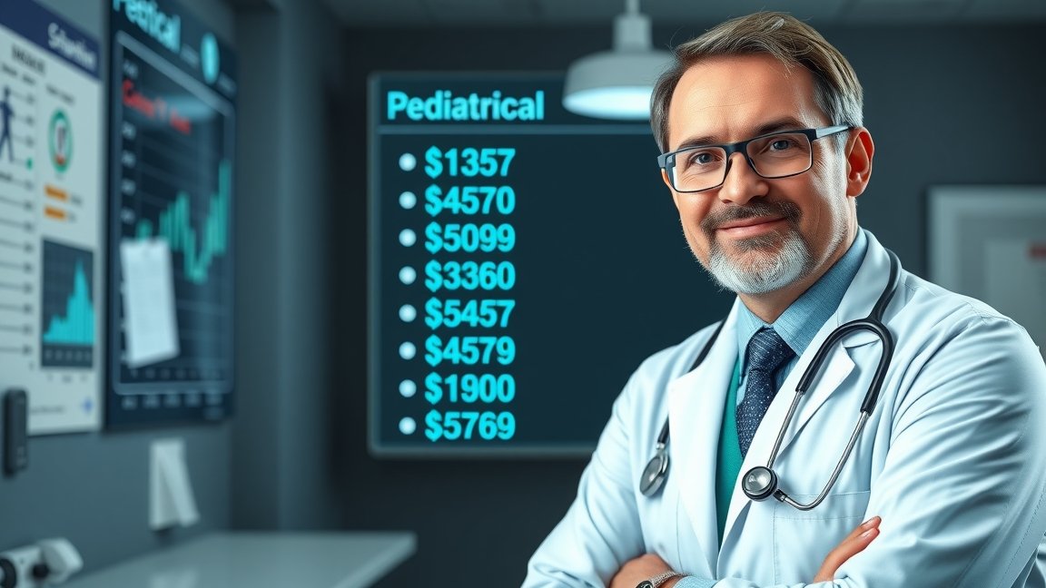 Gyermekorvos mosolygó orvos a rendelőjében