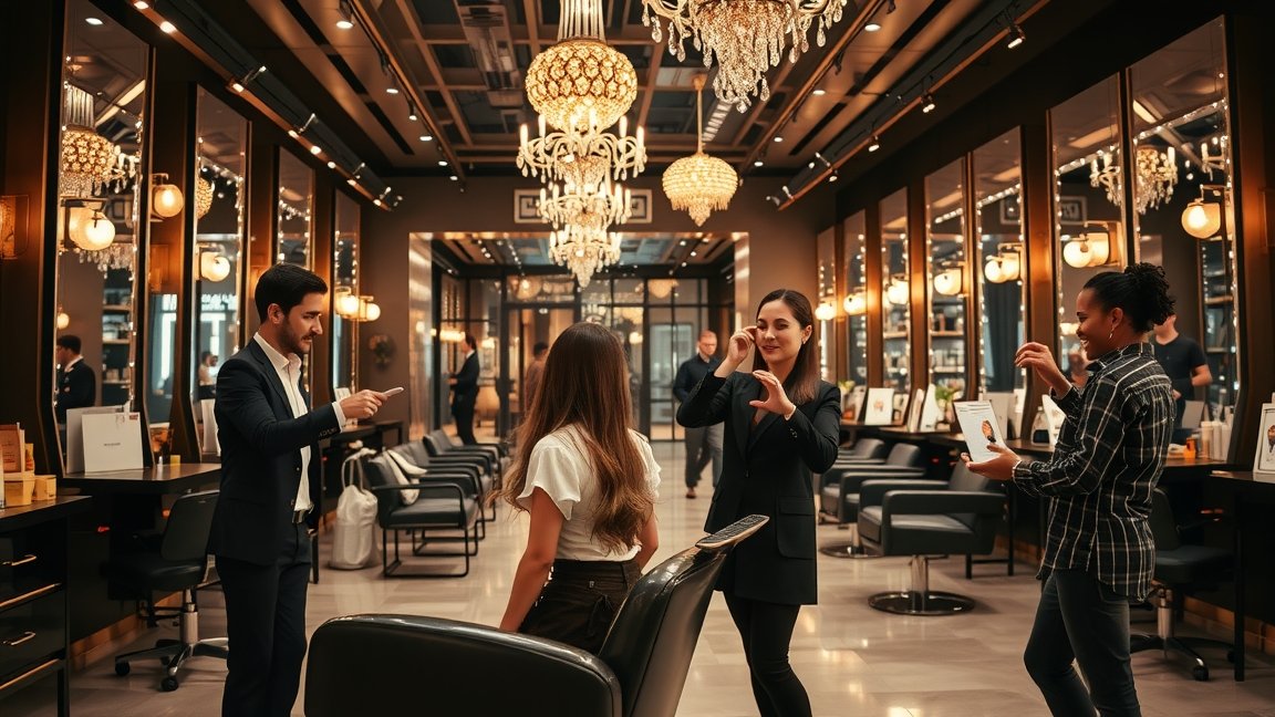 Modern hajszalon: frizurát tervező stylistok ünnepi hajvágásra