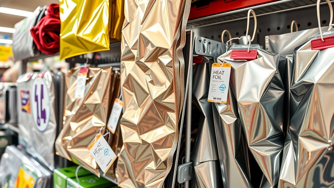 Hőtükör fólia tekercsek az építőanyag boltban