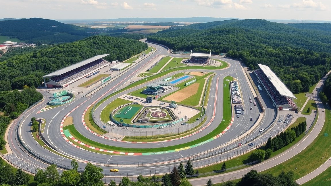 A Hungaroring légifotója, autósport esemény helyszíne