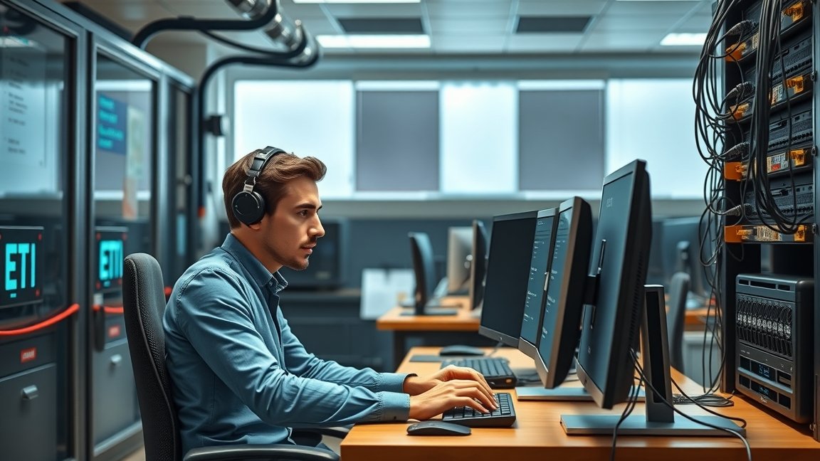 Iskolai rendszergazda számítógépes munkakörnyezetben