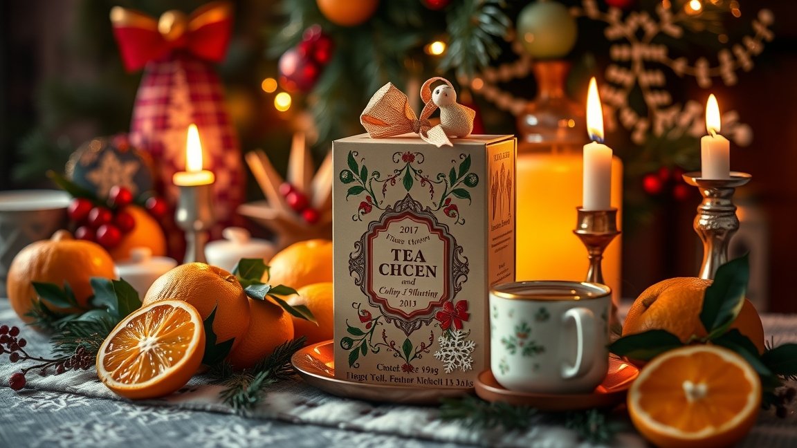 Karácsonyi narancsos tea varázscsomag ünnepi díszítéssel