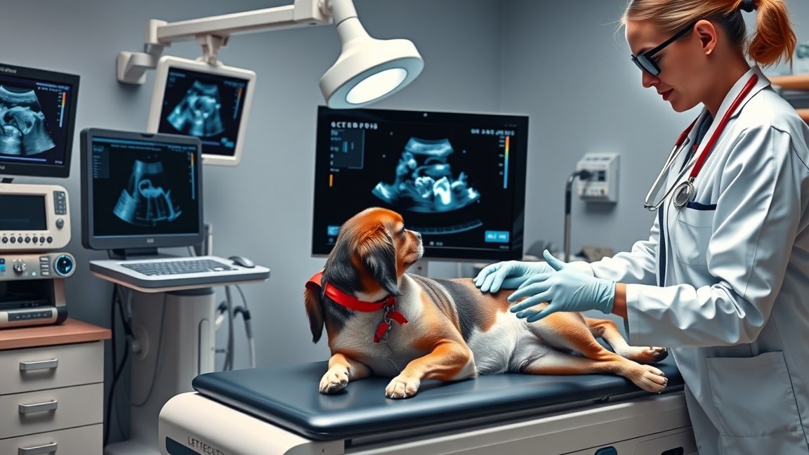 Kutya ultrahangvizsgálat állatorvosi rendelőben