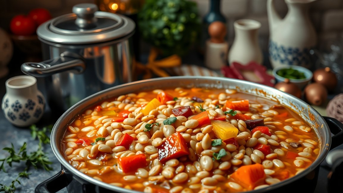 Lencsefőzelék gazdaságos főzéshez készített változata.