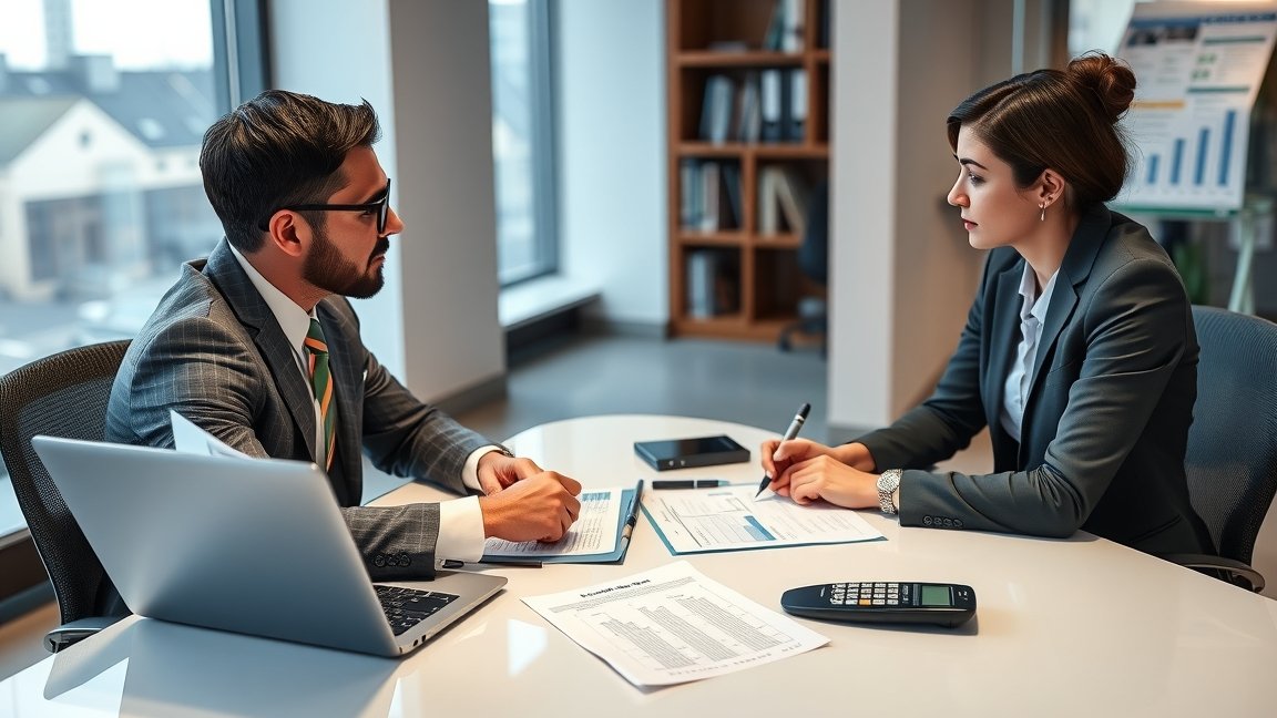 Adótanácsadás folyamata: Ügyfél és tanácsadó konzultációja.