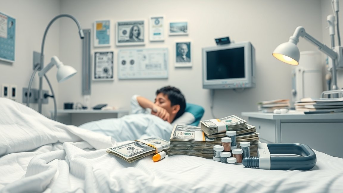 Alvászavar kezelésének költségei és gyógyszerek az ágyon.