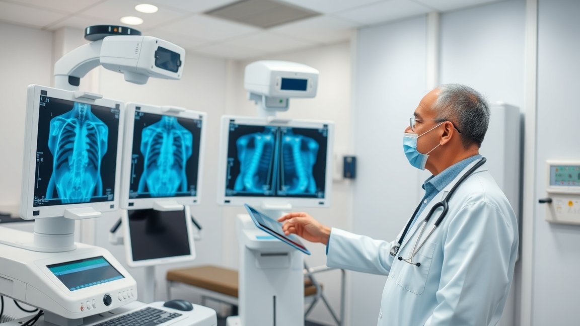 Radiológus egészségügyi szakember, röntgenfelvételek értékelése