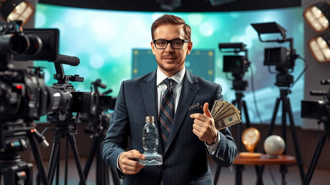 TV-műsorvezető pénzbeli juttatással és vízpalackkal a stúdióban