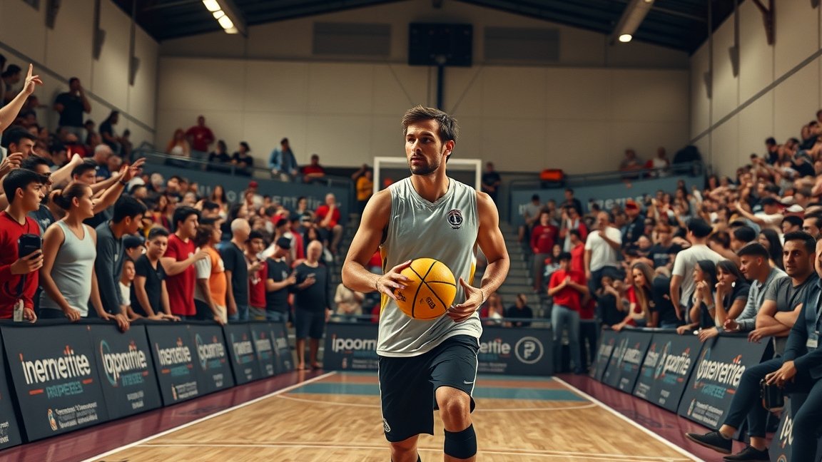 Kézilabdázó pályán, a szurkolók előtt