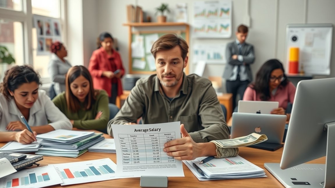 Közösségszervezők kereseti átlag bemutatása egy irodai megbeszélésen