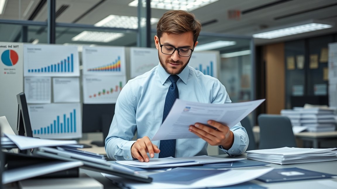 Népszámláló munkahelyi környezetben, dokumentumokkal