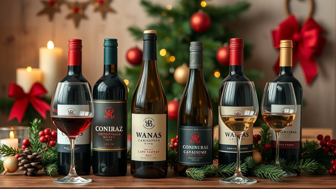 Pezsgők és tokaji borok ünnepi hangulatban karácsonyra.