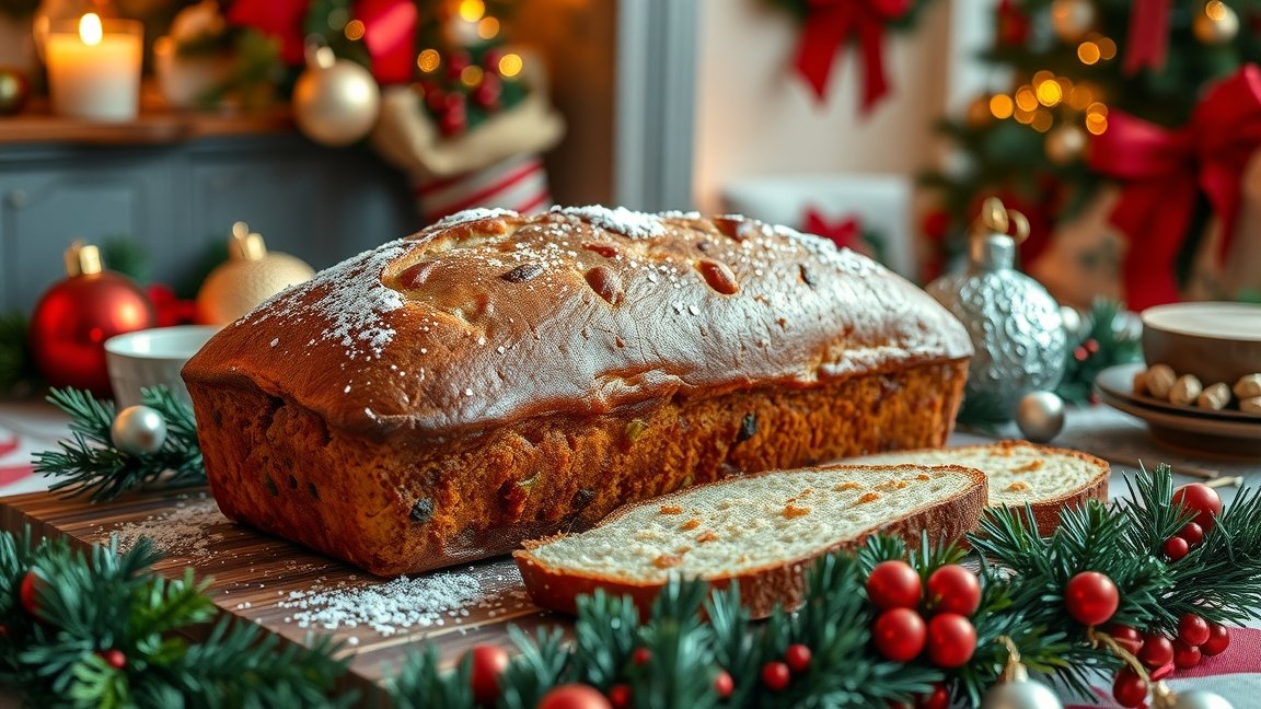 Premiun karácsonyi kalács díszítéssel és szalvétával