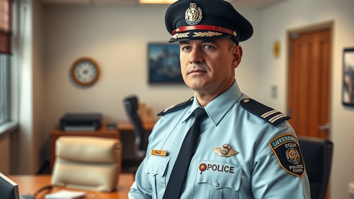 Rendőralezredes irodai portréja, rendvédelmi karrier