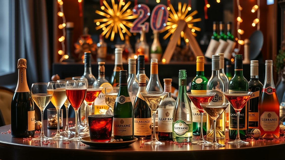 Változatos alkoholos italok szilveszteri bulihoz