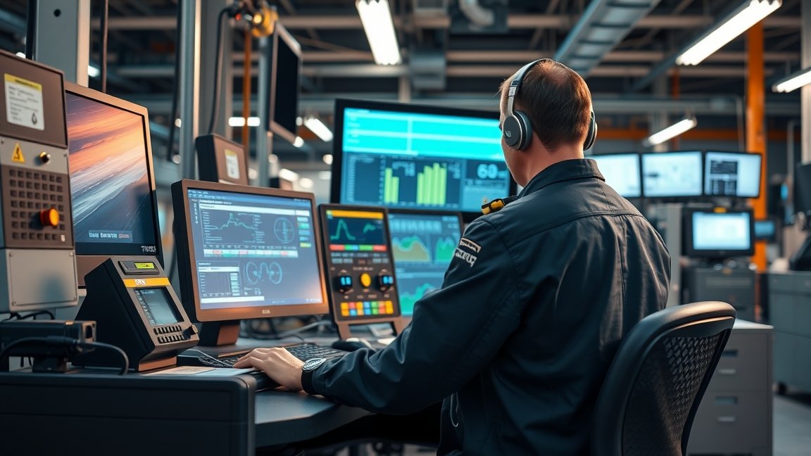 Terminálkezelő munkavégzése számítógépes monitorok előtt