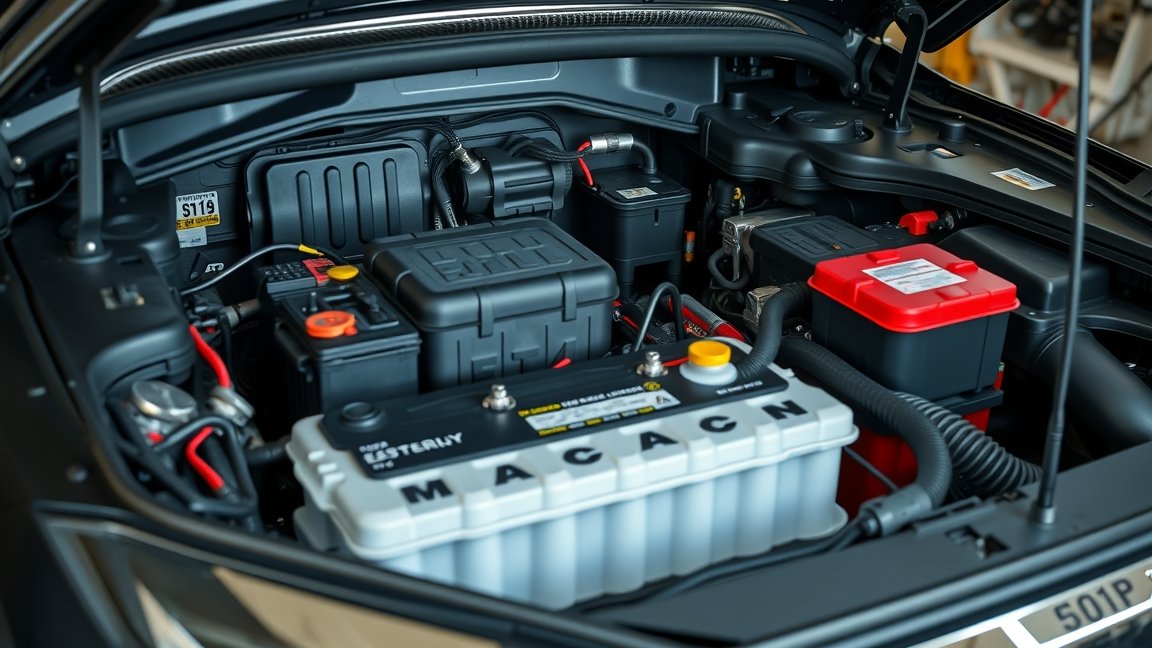 Elektromos autó akkumulátor a motorháztető alatt