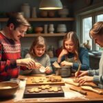 Családi mézeskalács sütés otthon, boldog pillanatokkal.