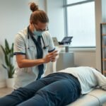 Csontkovács kezelés folyamata az egészségügyi rendelőben.