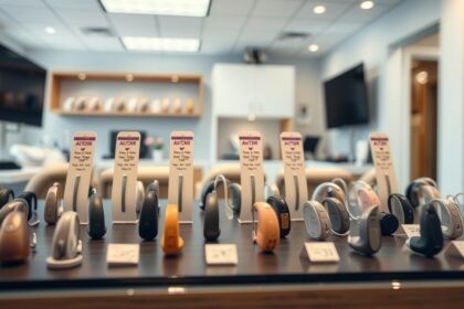 Hallókészülékek különböző típusaiból álló kiválasztás a boltban