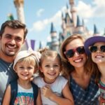 Család a Disneyland Paris-ban, élvezve a varázslatos hétvégét.