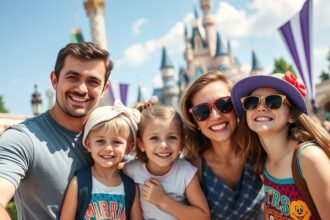 Család a Disneyland Paris-ban, élvezve a varázslatos hétvégét.