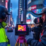 Hőkamerás felmérés folyamat közben az utcán