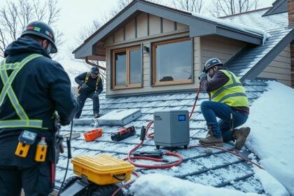 Jégcsapmentesítő rendszer telepítése a hóval borított tetőn