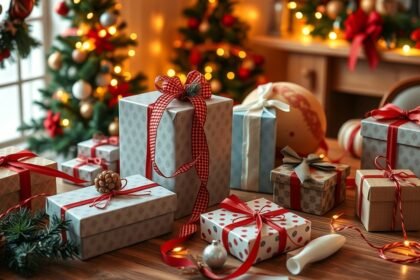 Karácsonyi díszdobozok ünnepi dekorációval