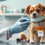 Kis kutya állatorvosi védőoltás előtt, ár jelzéssel