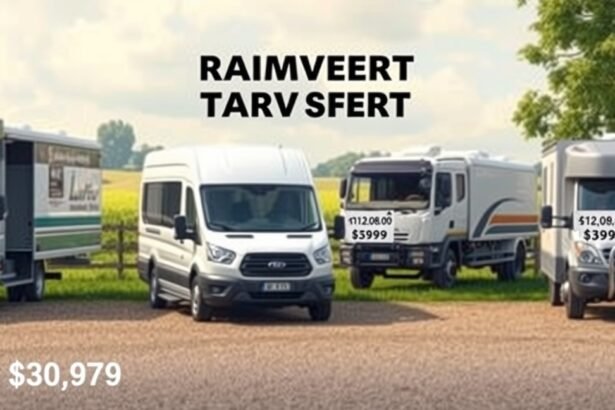 Állatszállító autók a bérléshez földúton.