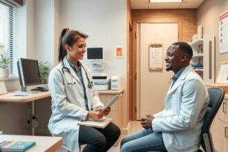 Allergológiai konzultáció egy orvosi rendelőben Magyarországon.