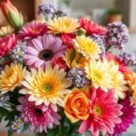 Színes anyák napi virágcsokor különböző virágokkal